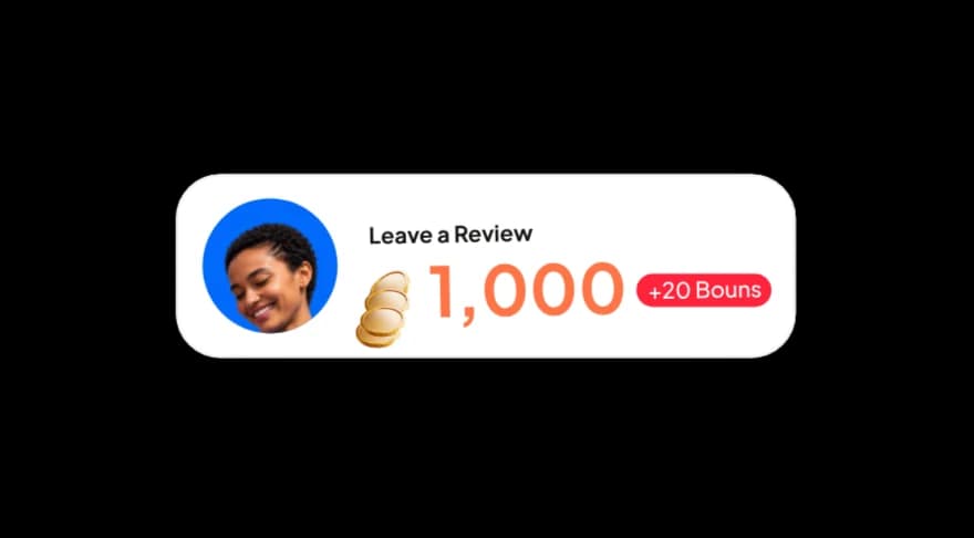 Leave a review for 1,000 points plus a 20 point bonus.